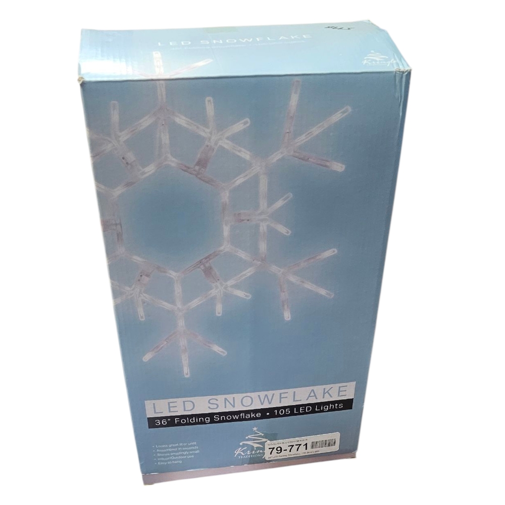 LED Snowflake String Lights - White 36/ Flakes And 105 LED